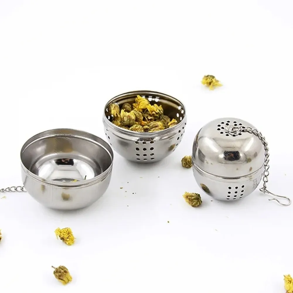 New Stainless Steel Tea Infuser Silvery Mesh Tea Filtering Ball Oval Shape Corrosion Resistance Seasoning Box Ball Coffee Making