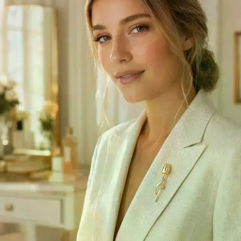 Fashion Tulip Flower Brooches For Women Men Party Suit Coat Brooch Lapel Pin Gifts Clothing Jewelry