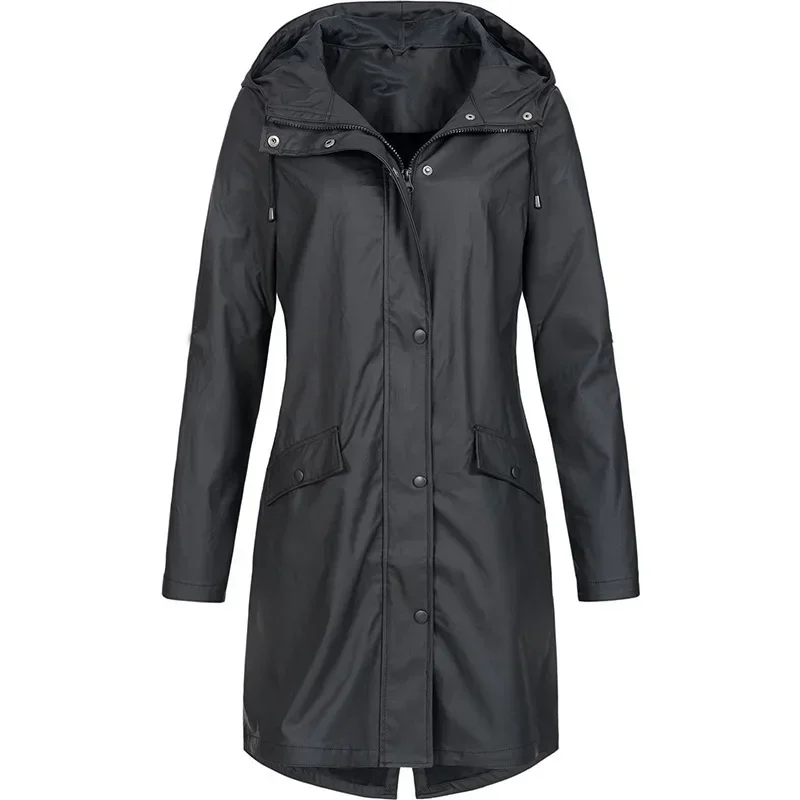 Winter Women Jacket Softshell Fleece Long Jackets Windbreaker Hiking  Windproof Outdoor Coat Hooded Raincoat Famale view 3