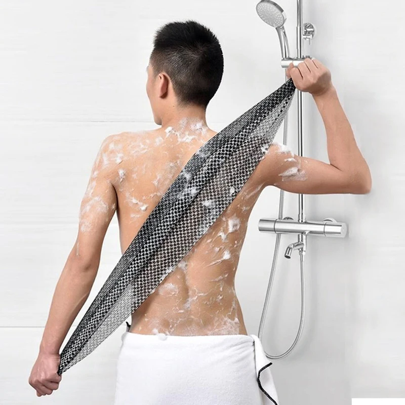 Paño de baño japonés para frotar, cepillo de toalla de nailon para toallas traseras, esponja Exfoliante para ducha, accesorios de baño para el cuerpo