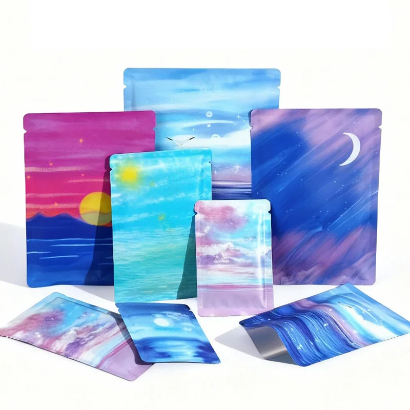 2000Pcs/Lot Creative Design Open Top Aluminum Foil Mylar Foil Open Fill Bags Powder Gifts Heat Sealable Package Bag Flat Pouch
