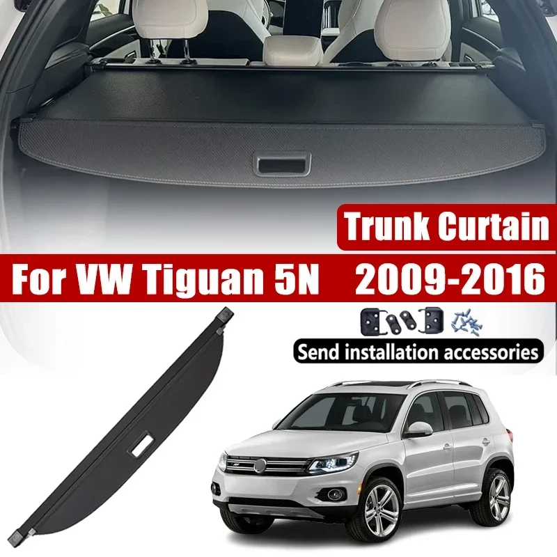 Car Trunk Curtain for VW Volkswagen Tiguan 5N MK1 2010 Accessories 2009~2016 Trunk Storage Partition Privacy Auto Interior Parts