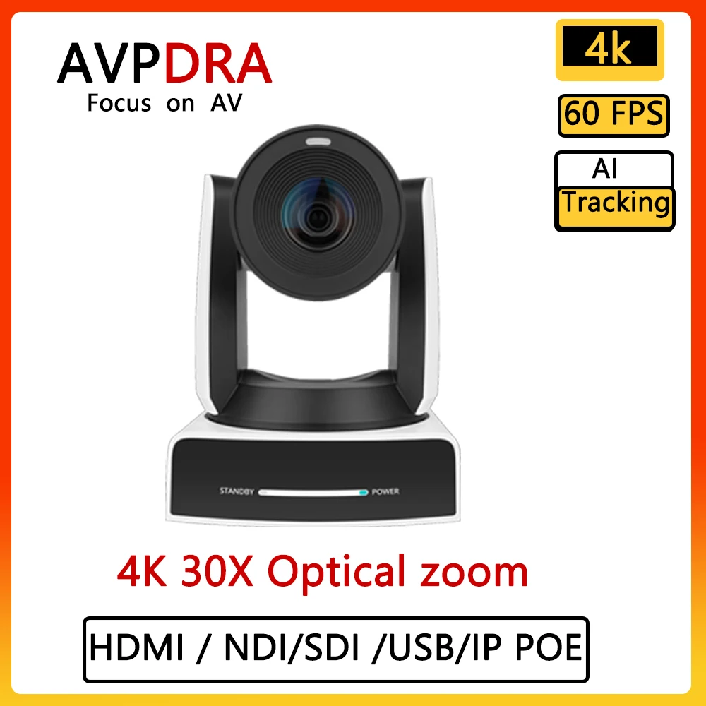 camera ptz de rastreamento automatico com poe hdmi sdi usb para transmissao ao vivo zoom optico obs 60fps zoom optico 30x sdi ndi 4k 01