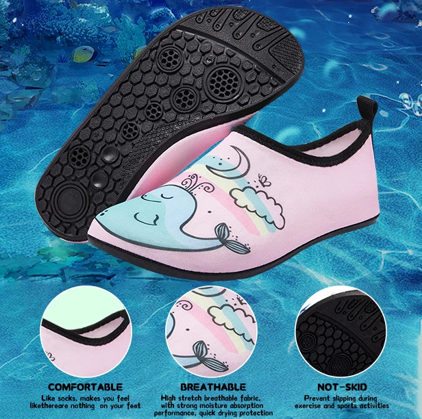 Kinder Wasser Strand Schuhe Schwimmen Barfuß Mädchen Schnell Trocknende Aqua Schuhe Junge Farbe Licht Weiche Slipper Schnorcheln Schwimmen Socken – Detail 7