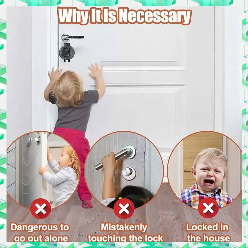 

3C Electron 4 Pack Deadbolt Child Safety Lock, Child Proof Deadbolt Cover, Door Safety Deadbolt Lock For Kids Durable Easy To Us