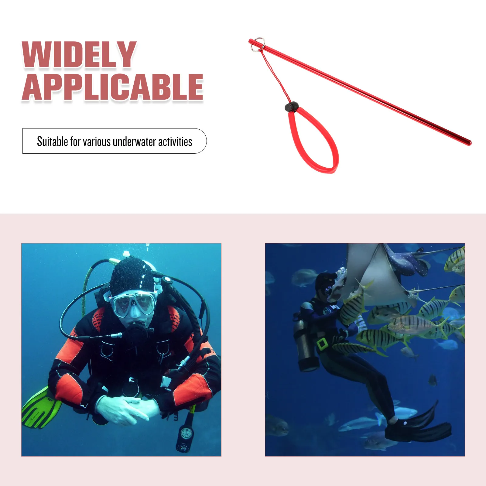 Underwater Probe Stick Aluminum Alloy Scuba Diving Accessory Diving Pointer Rod for Lobster Measuring Bottle Knocking Signaling view 3
