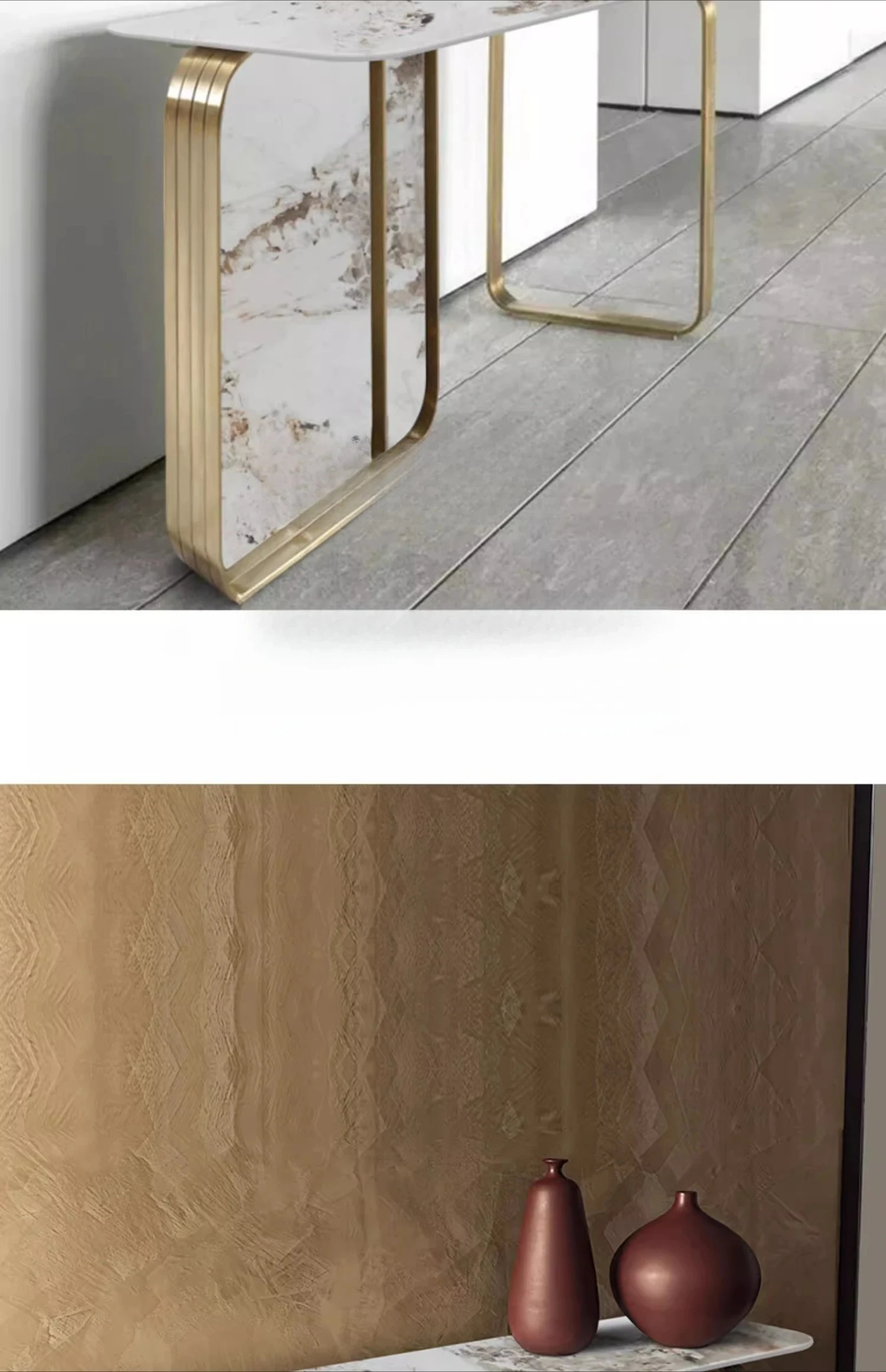 b3 light luxury entrance table enters the house against the wall, simple modern  rock slab ultra-narrow entrance table
