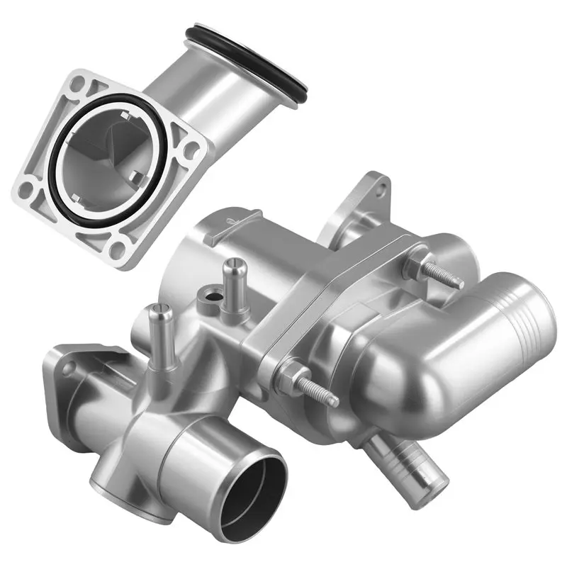 

A02Q-Aluminium Thermostat Housing Assembly+ Water Outlet Replacement Parts For Jaguar S-Type XJ8 XJR 4.2L 2003- 2005-AJ89485 AJ8