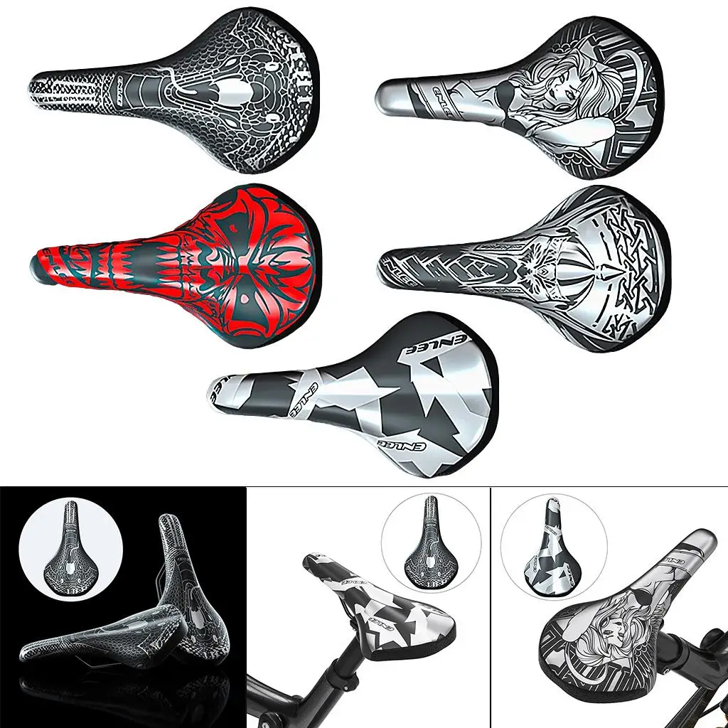 Bike Saddle Seat Shock Absorbing PU Leather for Mountain Bike Men