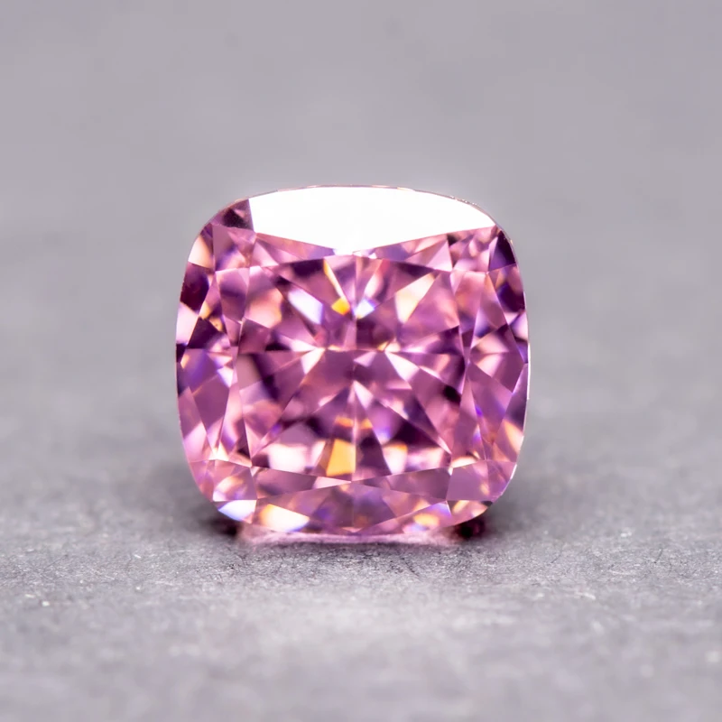 

Cubic Zirconia Cushion Shape Pink Color High Quality 5A Grade 4k Crushed Ice Cut Charm Beads for Jewelry Making Rings Materials