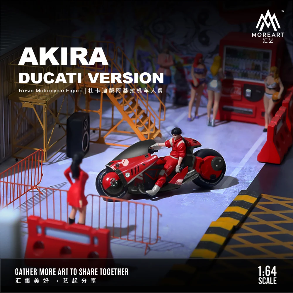 MoreArt-Aquila Ducati Resin Action Figure, conjunto de motocicleta, modelo 1:64
