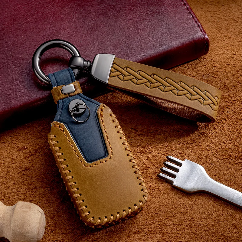 

New Leather Car Key Case For Honda Civic Accord CRV Pilot HRV CXV Agreement Jade Crider Odyssey STEPWGN Elysion MPV