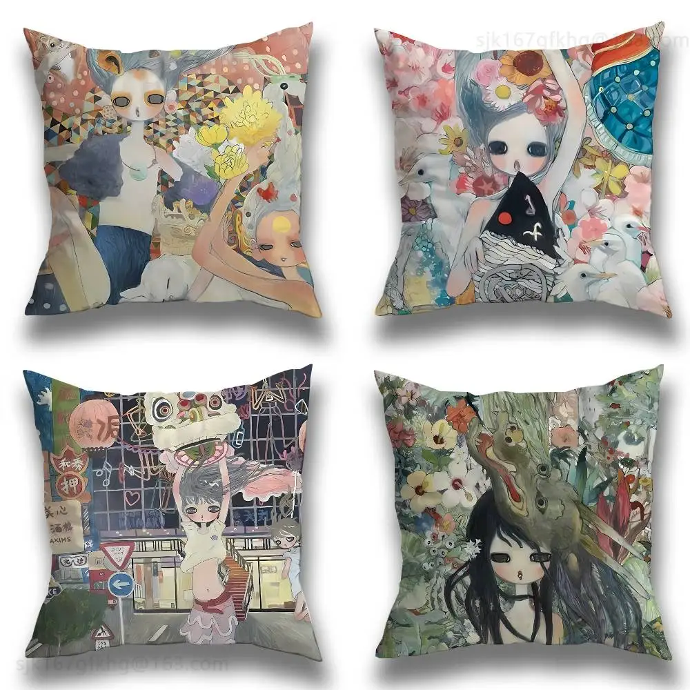 

Aya Takano Pillow Case Sofa Living Room Bedroom Headboard Backrest Cushion Square Cushion Nap Time