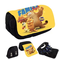 Garfields Pencil Case Odie Pen Bag Double Layer High-capacity Zipper Stationery Box Storage Bag Students Pencil Case Kids Gifts