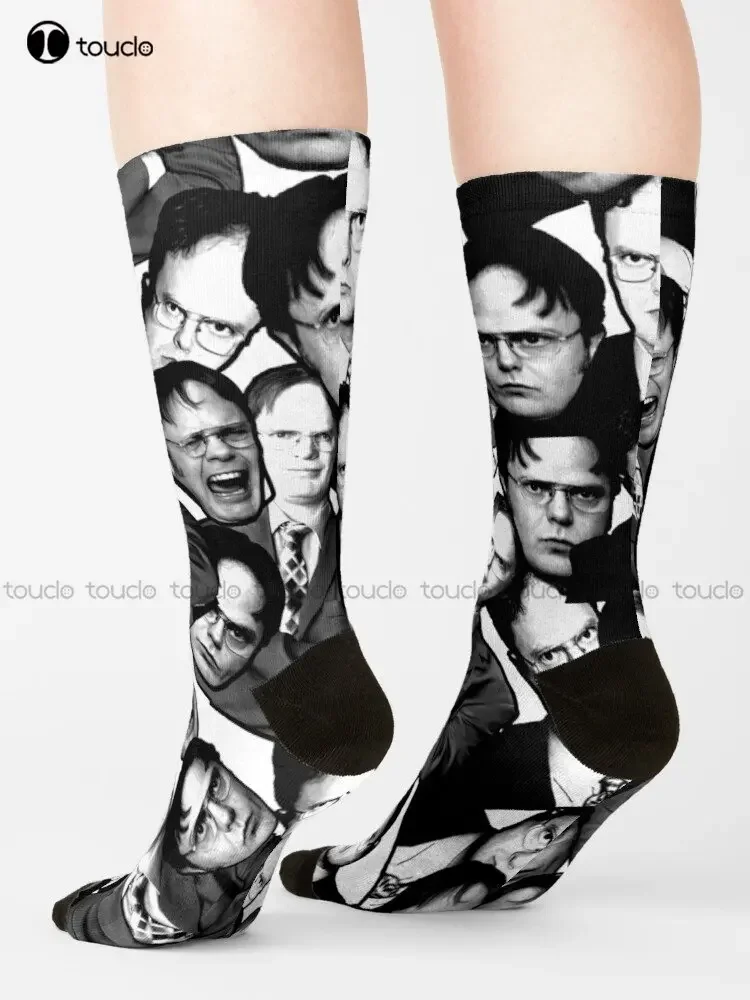 Dwight Kurt Schrute - The Office Socks Long Black Socks Fashion Creative Leisure Funny Art Abstract Oil Painting Socks Funny