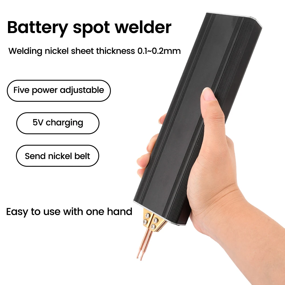 Portable Spot Welder Machine 5 Gears Adjustable Mini Handheld Spot Welding Machine Battery Spot Welding 0.1-0.12mm Nickel Sheet