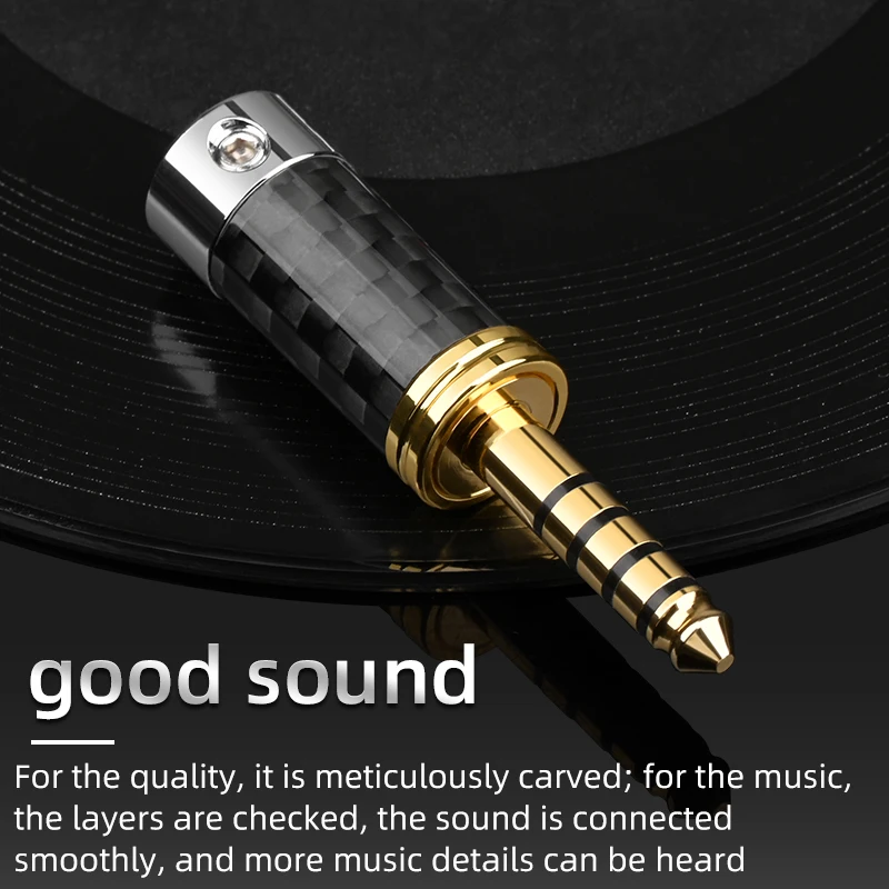 ATAUDIO 탄소 섬유 금도금 잭, 5 극 오디오 플러그, 순수 구리 커넥터, 6mm 와이어 홀, 4.4mm, 4 개