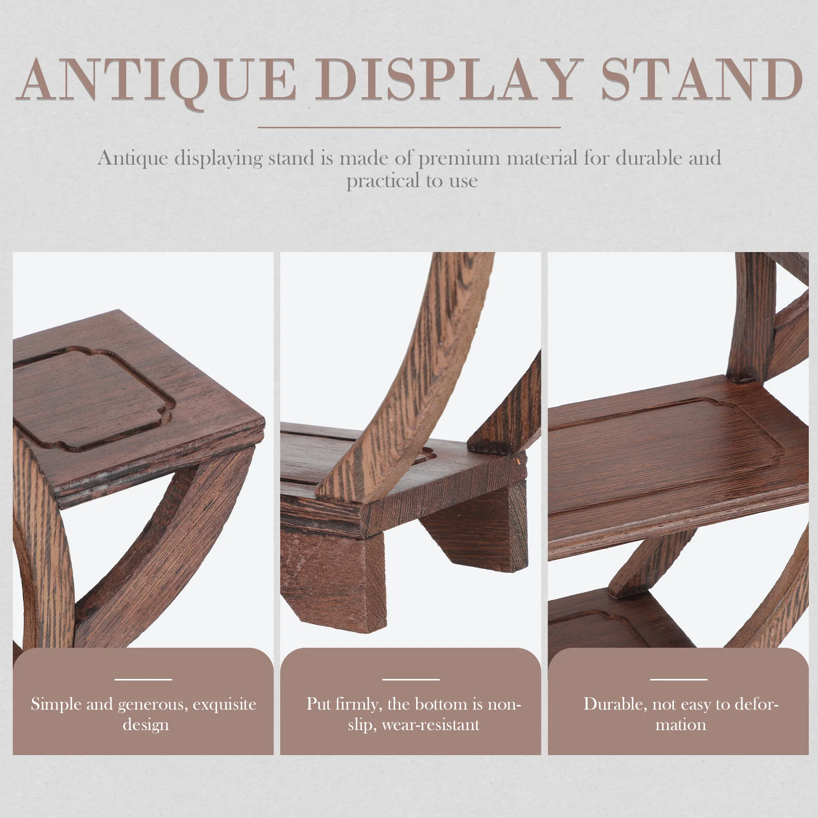 

Vintage Chicken Wing Wood Display Stand Multi-Layer Curio Showing Shelf for Home Decor Display Stand