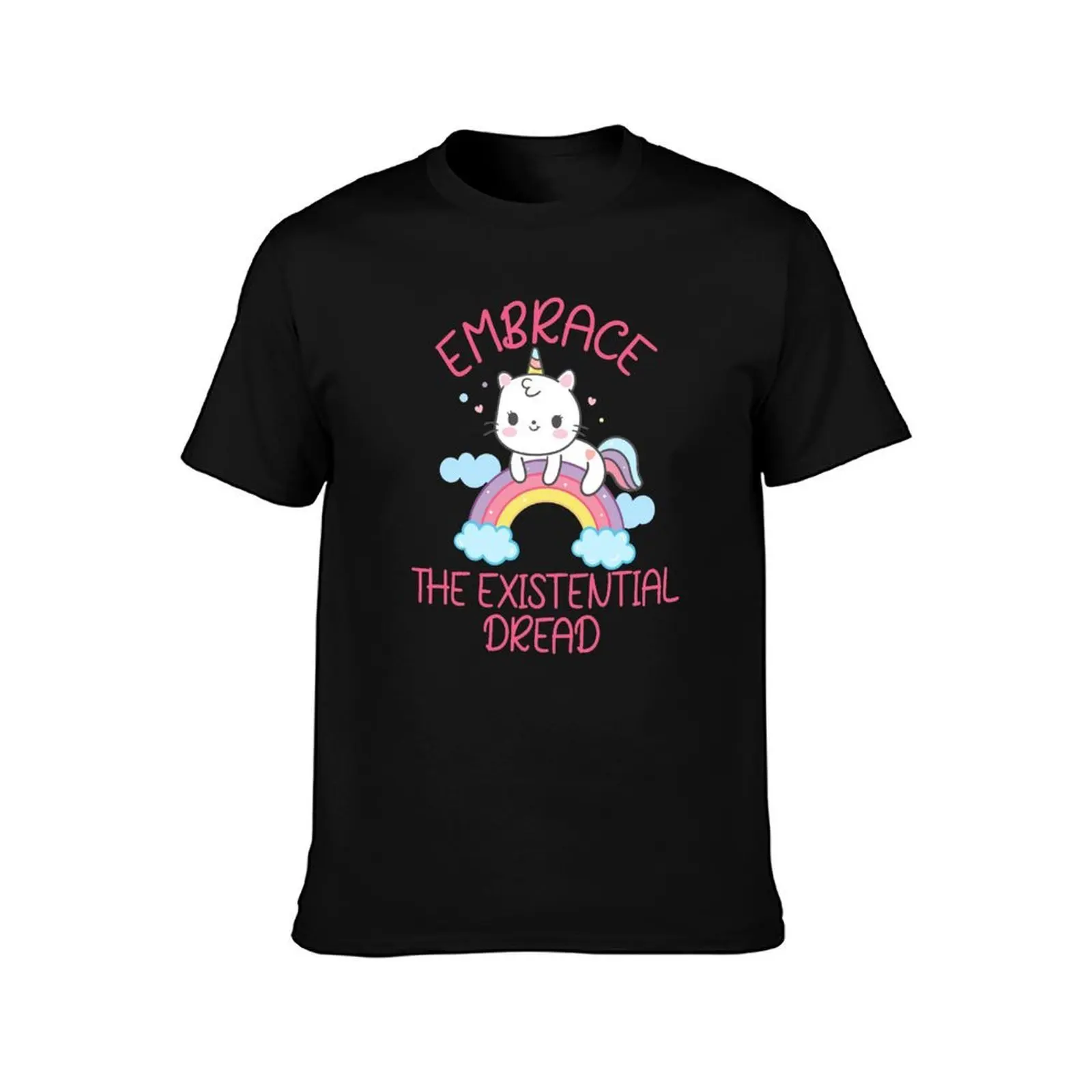 Embrace The Existential Dread T-Shirt, Summer Casual Cotton Tee, Oversized Streetwear Tops, Vintage Graphic Print, 100% Cotton