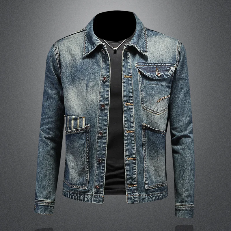 

Men's Denim Jaet Multi-ket Design Simple Luxury Spring Autumn New Arrival Youth Faion Outerwear Casual Classic Sle