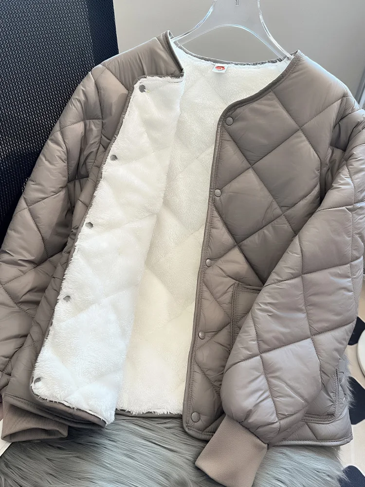 

Winter Thiened Fce Lined down Cotton Jaet ex Oversized New 2024 Padded Coat Home Wear Large Size Inner Cotton Padd...