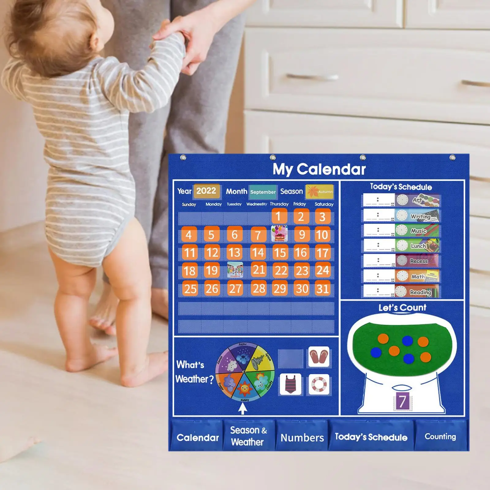 Learning Calendar and Weather Math Counting Homeschool Supplies with Cards Learning Children Toddlers