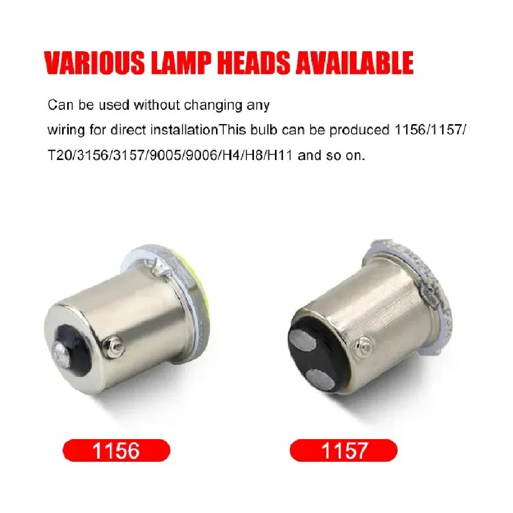 1/4/10 PCS P21W 1156 BA15S 1157 BAY15D COB LED Bulbs Turn Signal Lights 12V 7000K White Car Reverse Backup Parking Brake Lamps image 3