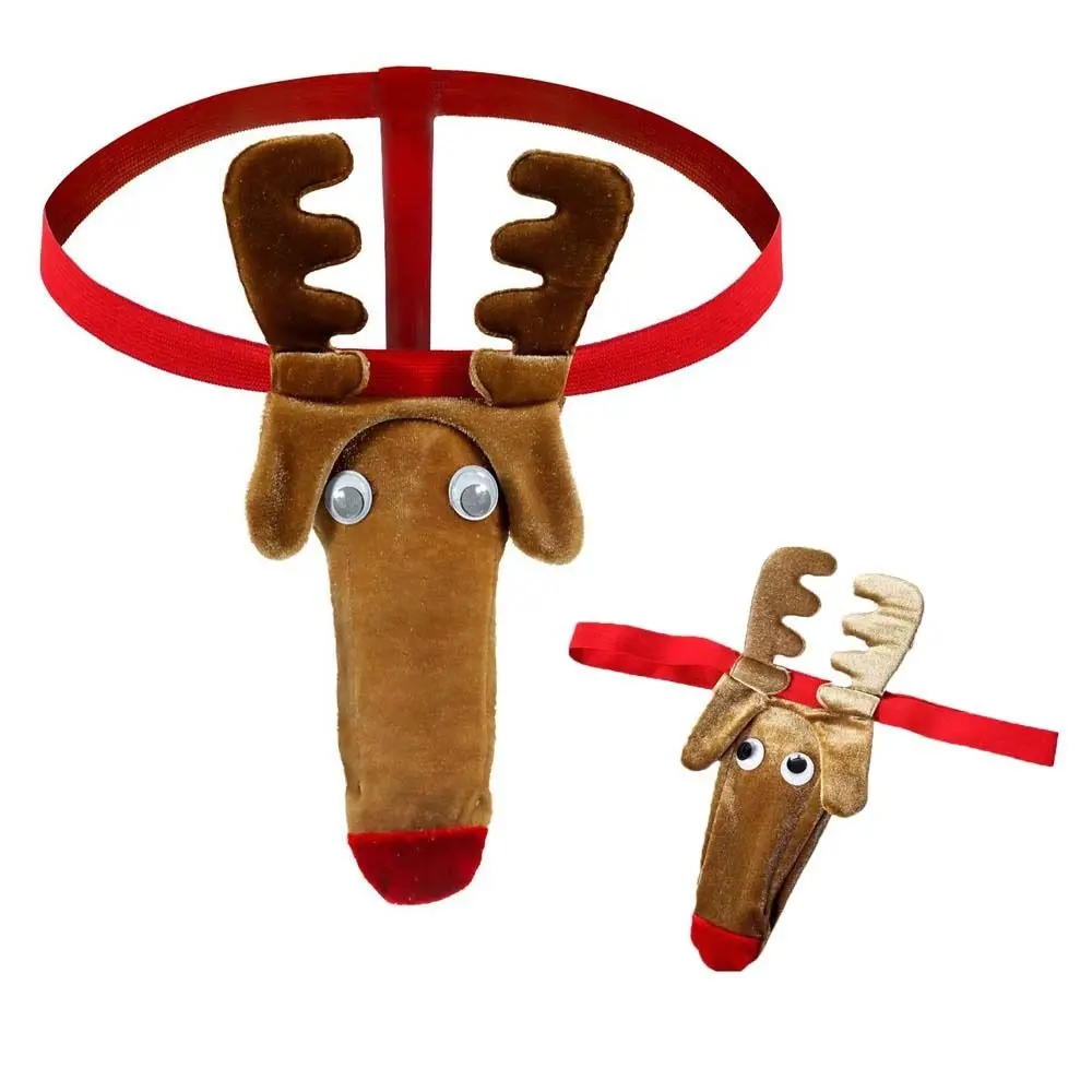 Creative Christmas Elephant Nose Thongs Reindeer Elk T Back Panties Exposed Funny Underpants Men