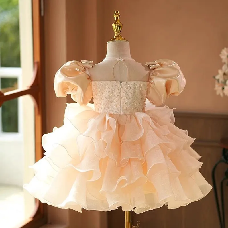 New Children's Evening Gown Host Piano Performance Wedding Birthday Party Flower Girl Dresses A4323 Vestidos Bridesmaid Dresses