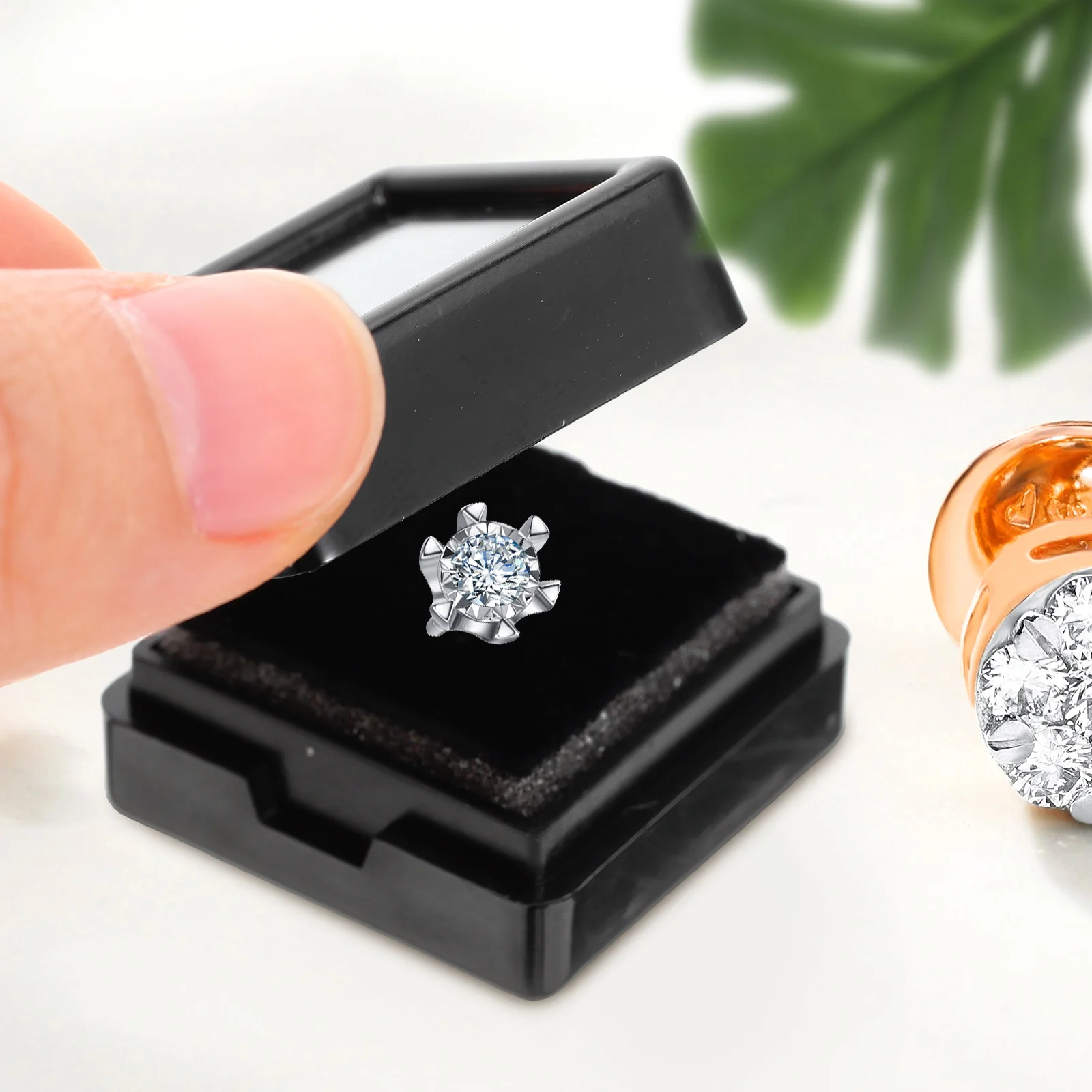 

20Pcs Elegant Ring Storage Case High Grade Acrylic ABS Lightweight Portable Box for Proposal Wedding Festival Gift Organization