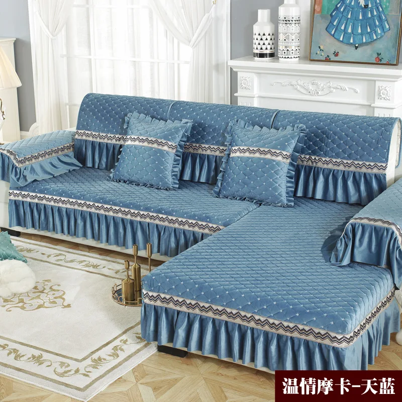 Winter Plush Sofa Cushion Nordic Living Room Fashionable Foreign Style Simple Non Slip Universal Sofa Cover