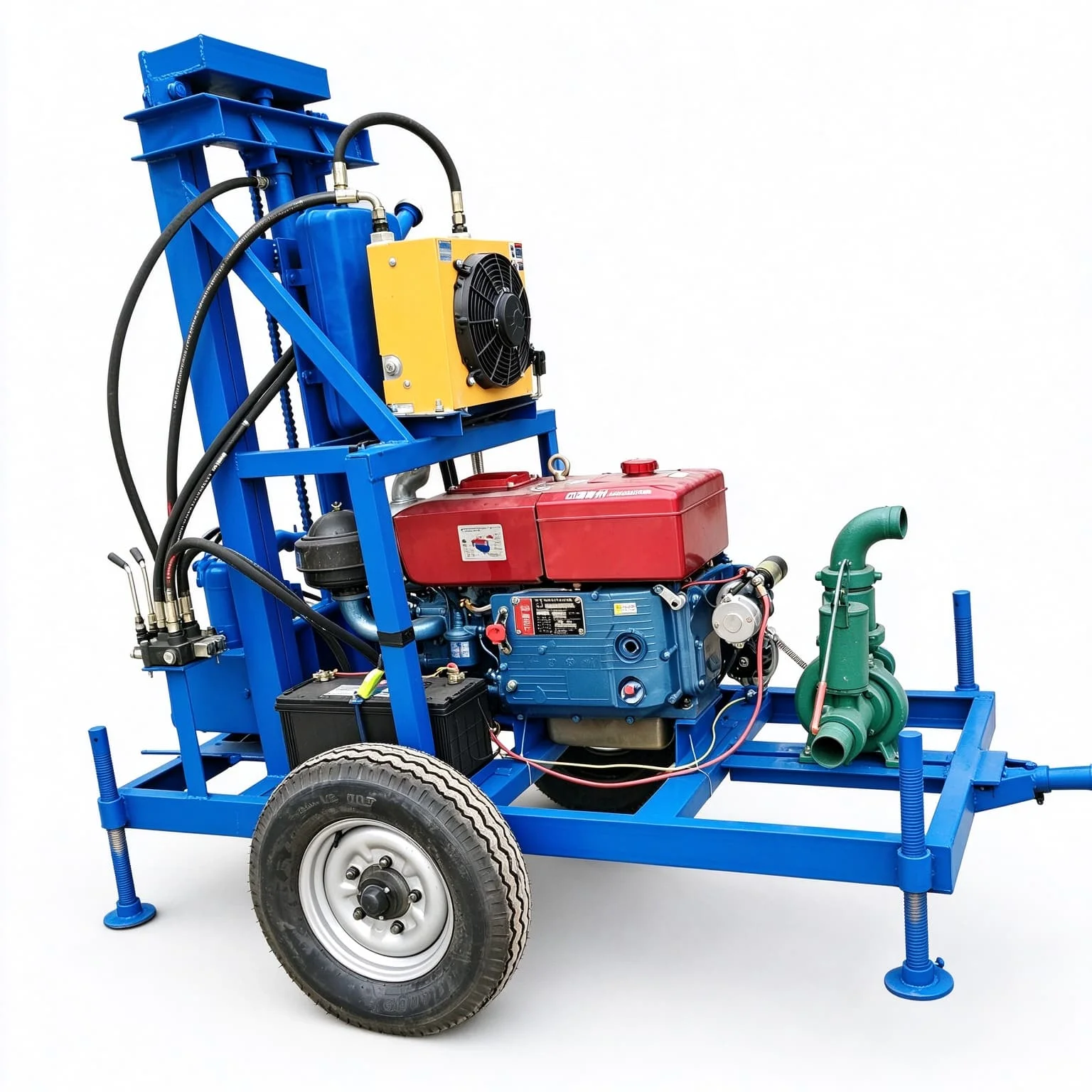 Agricultural Water Well Drilling Rig Compact Rotary 70m Depth Diesel Engine for Small Farm Irrigation Borehole Drilling Machine view 6