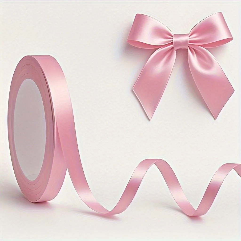 Pink Ribbon 1cm/2cm/2.5cm - High-End Craft Ribbon for Gift Boxes, Wedding Decoration, Christmas Decoration, Hair Accessories