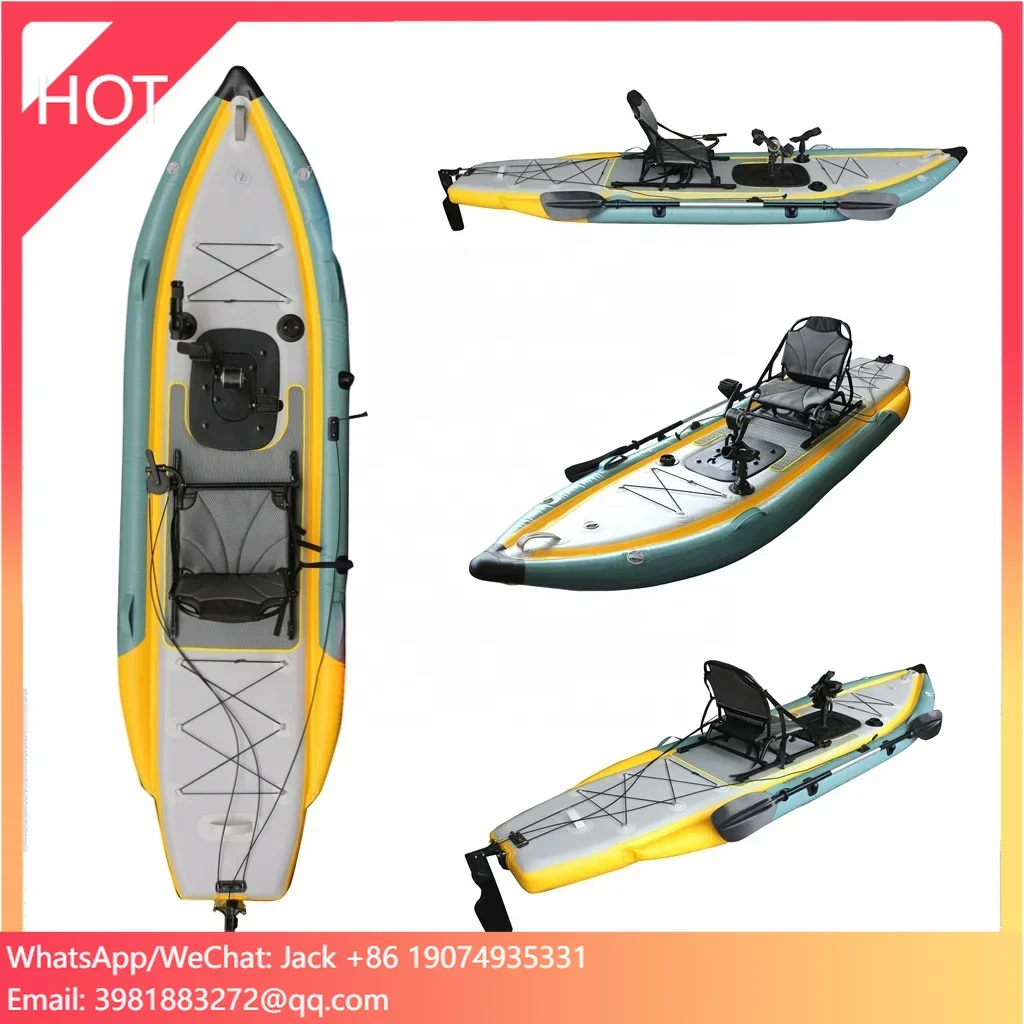 

Vicking 2024 Single Seat Inflatable Fishing Pedal Kayak Boat 4m Kano 3.1 Aluminum Seat PVC Customized Logo 1 Person Usage Rivers