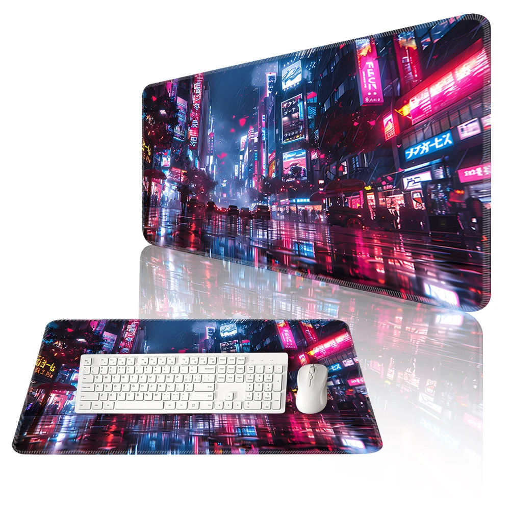 

Cyber Punks Keyboard Pads Large Gaming Mouse Pad Anime Rubber Mat Cool Deskmat Desk Protector Mousepad Gamer Pc Accessories S7