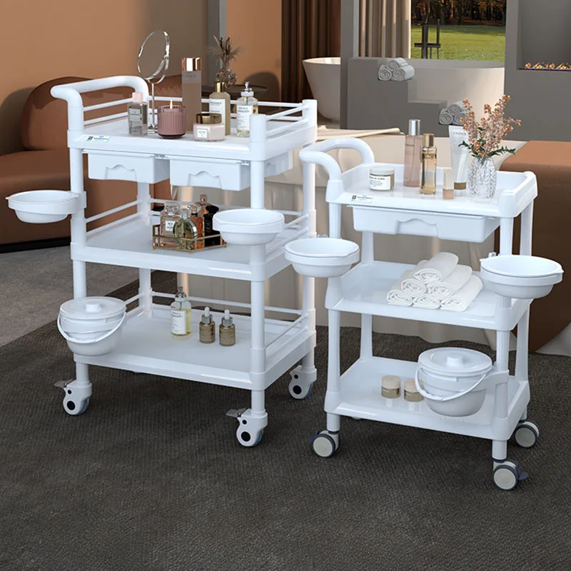 Dental Trolley Cart Salon Stainless Steel Barber Station Wave Drinks Hotel Dressing carrito organizador con ruedas Tattoo Spa