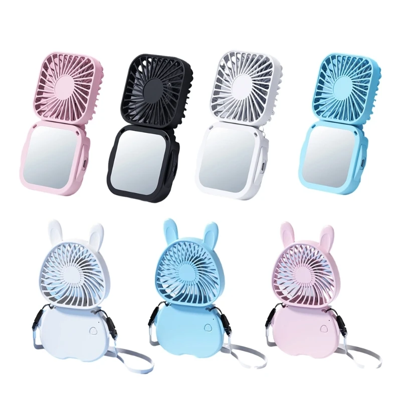 Foldable Necks Fan Lightweight Fan Neck Straps Fan Desk Fan Handhelds Cooling Fan A0NC