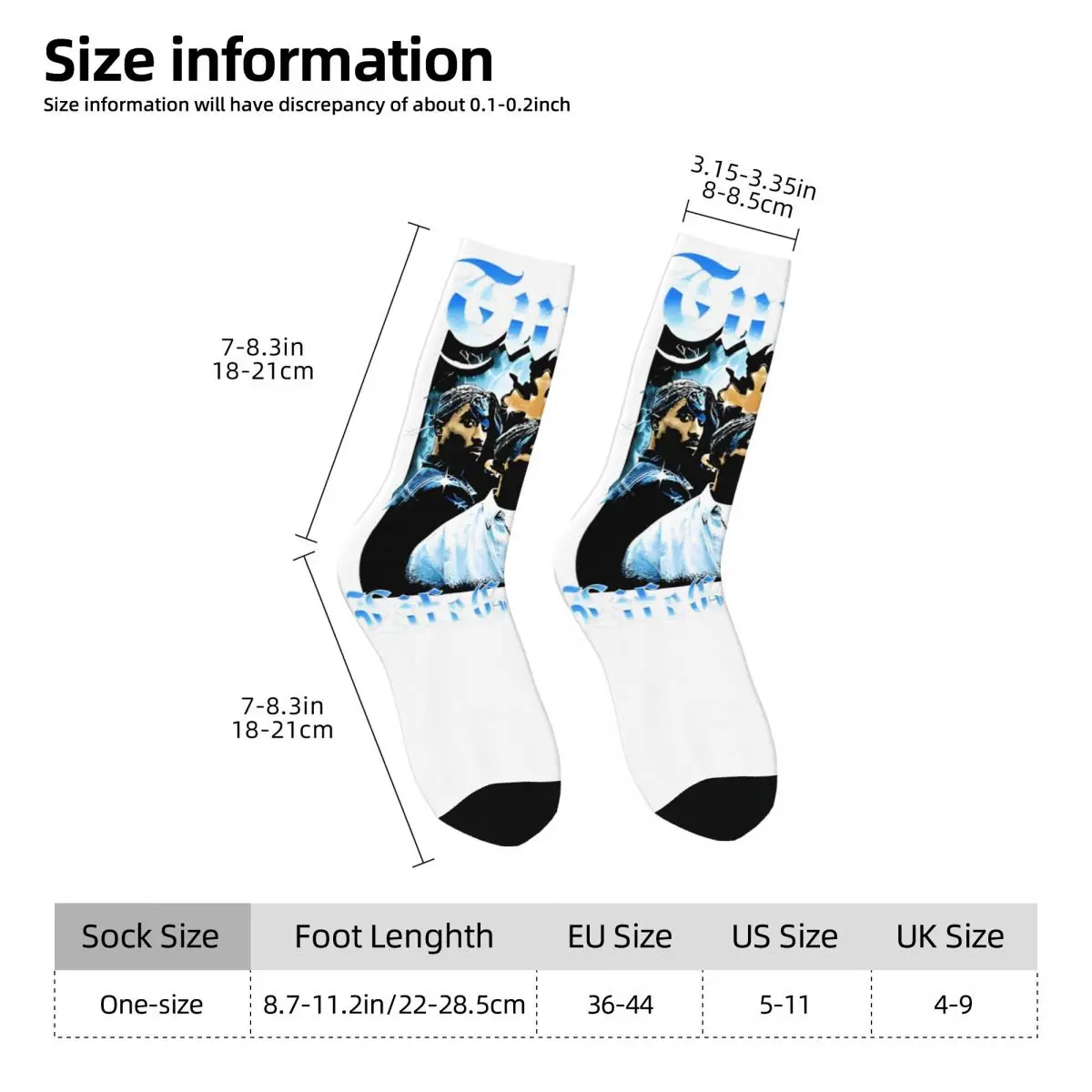 Tupacs Socks east coast rap Funny Stockings Unisex Men High Quality Cycling Socks Autumn Design Anti Skid Socks