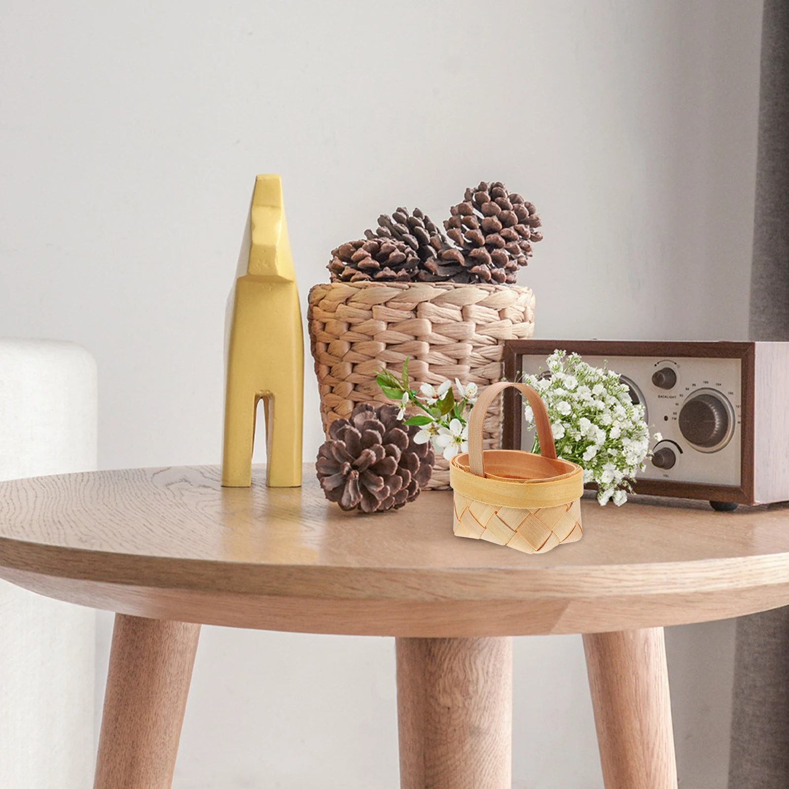 

15 pcs Wooden Baskets Handwoven Craft Storage Woven Basket Party Favor Candy Packaging Box Party Favors Holder Durable