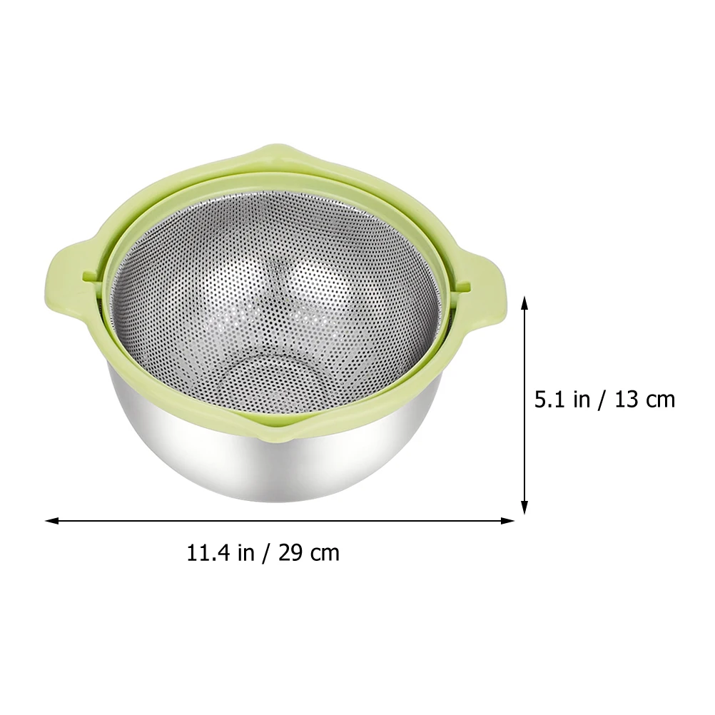 

Rice Washing Sieve Stainless Steel Veggie Strainer Drain Basket Filter Vegetable Basin Set Kitchen Bar Utensils