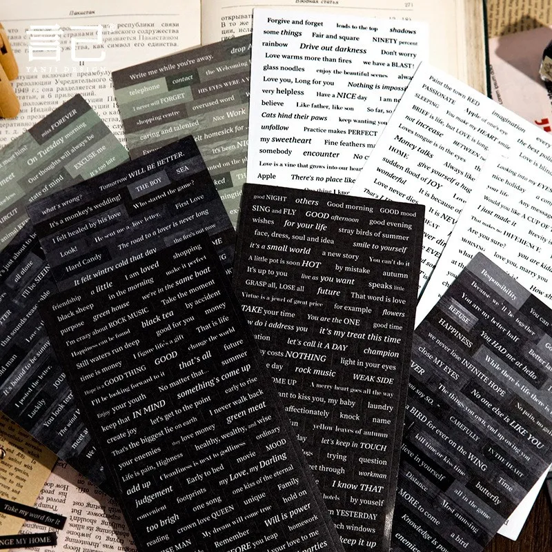 3 Sheets Scrapbook Stickers Journaling Stickers Aesthetic Quote Stickers For Scrapbooking Supplies Crafts Card Making