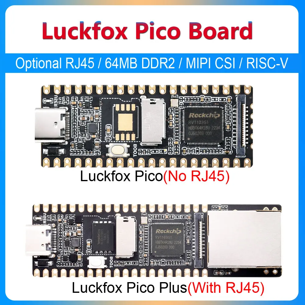 LuckFox Pico Linux RISC-V RV1103 Rockchip AI Development Board 64MB DDR2 MIPI CSI/GPIO/UART ARM better than Raspberry Pi Pico