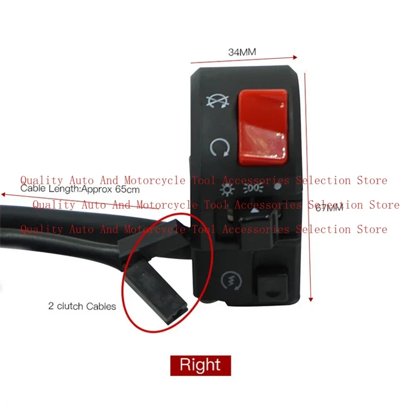 

7/8" 22mm Motorcycle Switches Motorbike Horn Button Turn Signal Electric Fog Lamp Light Start Handlebar Controller Switch