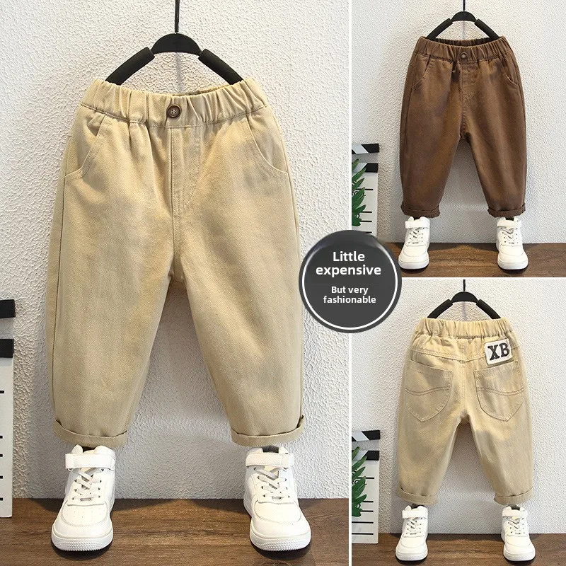 2025 New Spring and Autumn Stylish Baby Boy's Workwear Pants, Casual Long Pants, Kids' Cotton Workwear Pants90-150cm