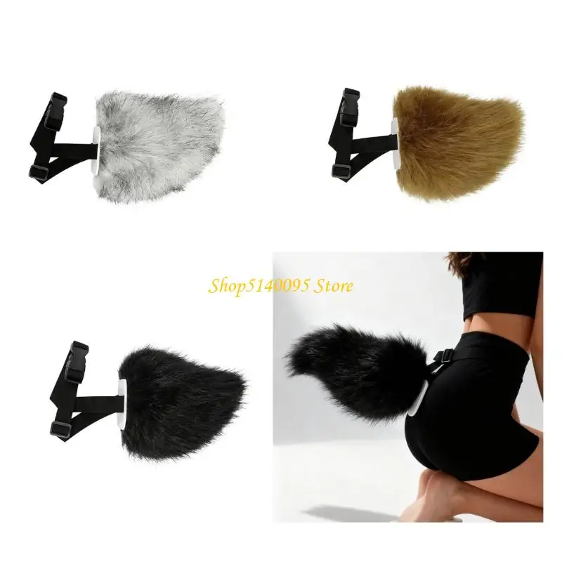 DXAE Plüsch-Kaninchenschwanz-Kostümzubehör, verstellbar für Kinder, Rollenspiele, weich, bequem, einfach zu tragen,