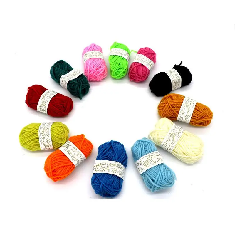 12Pcs Acrylic Yarn Ball Soft Knitting: Crochet Thread DIY Craft Scarf Hat Doll Supplies