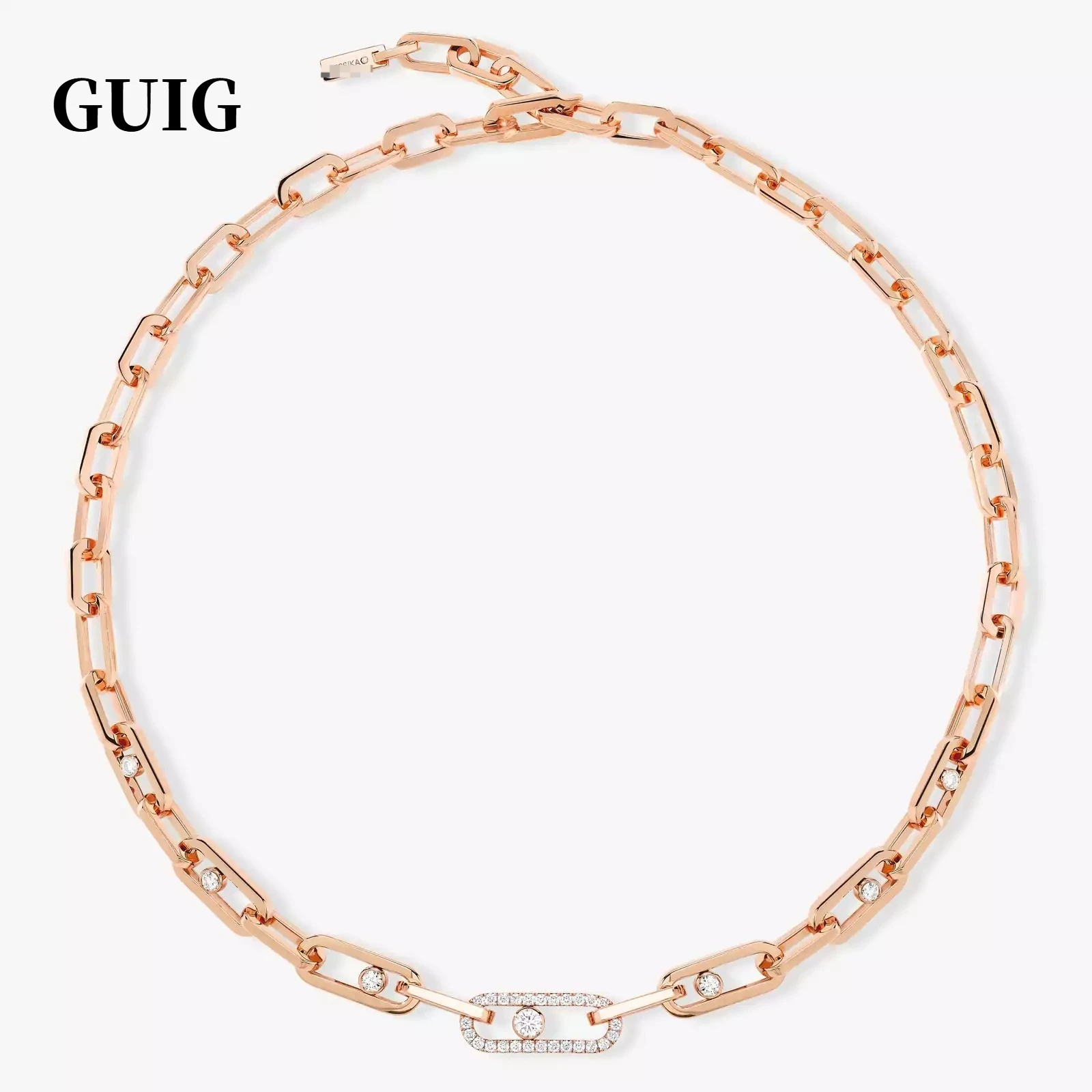 GUIG-Chain-style necklace - trendy for ladies - fashionable collar for ladies - jewelry wholesale