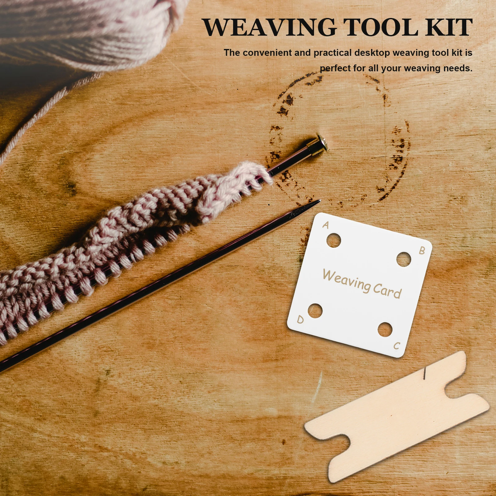 

1 set Weaving Tool Kit DIY Braiding Tablets Cards Wood Shuttles Small Supplies Handcraft Skills Creative Projects Desktop