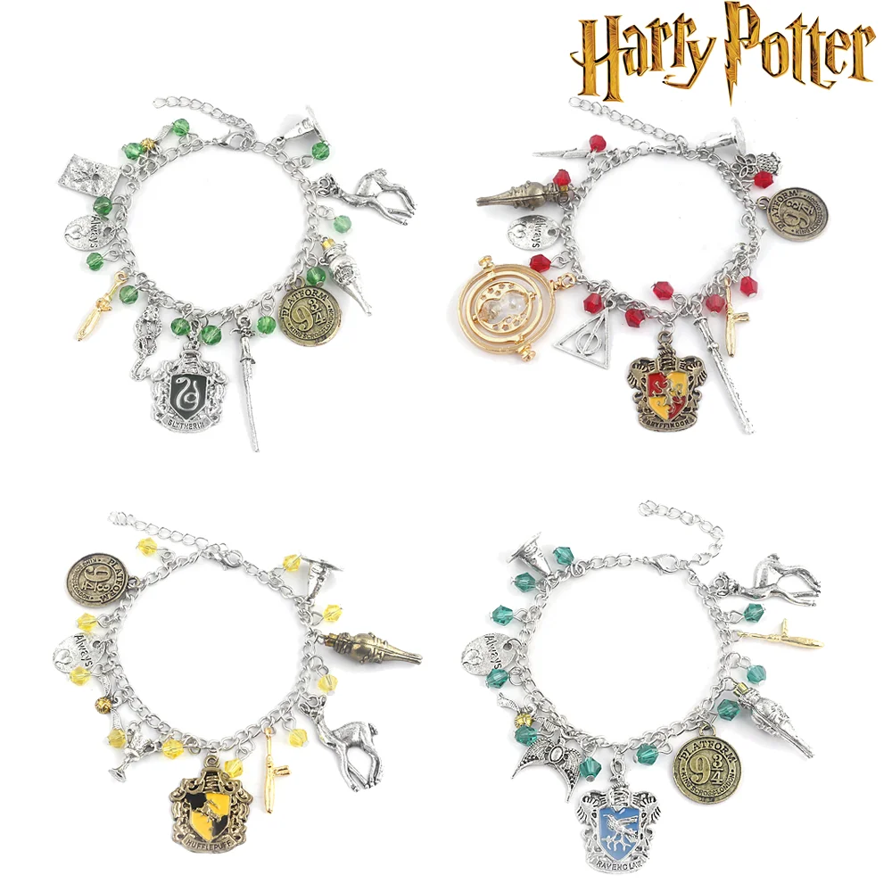 Harry Potter Bracelet Magic Academy Four Schools Golden Snitch Horcrux Element Pendant Send Fans And Friends Jewelry Gift