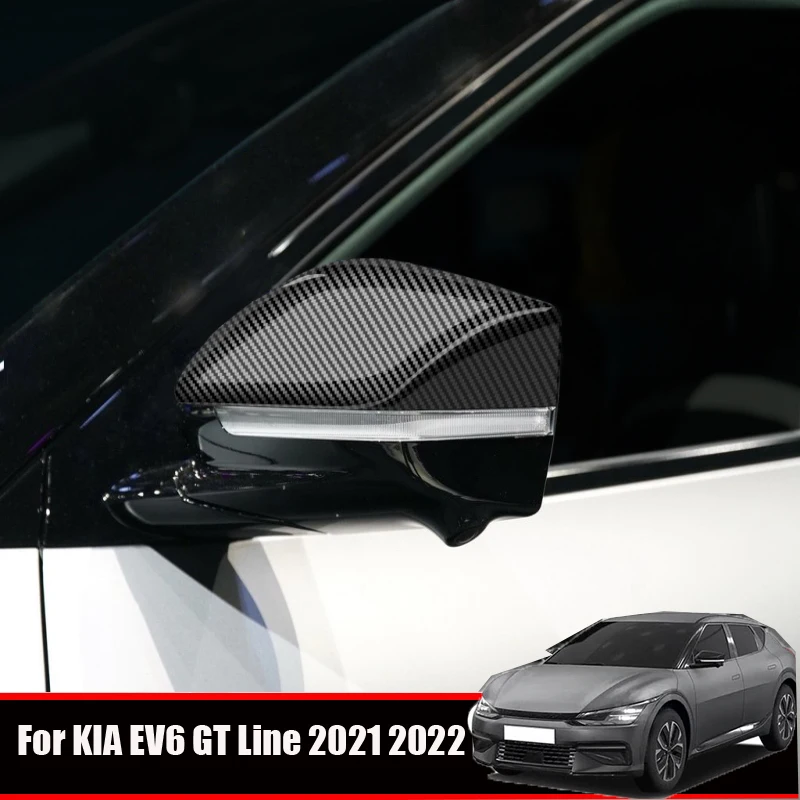 For KIA EV6 GT Line 2021 2022 ABS carbonfiber Exterior Sticker accessories Rear View cap Rearview Side Glass Mirror Cover Trim